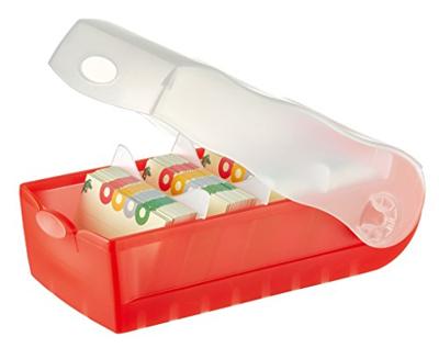 HAN CROCO 997-617 Kaartenbox Doorschijnend, Rood Aantal kaarten (max.): 900 kaarten DIN A7 liggend Incl. 100 gelinieerd