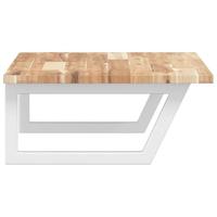 Badkamer wandschap staal en massief acaciahout - thumbnail