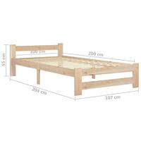 Bedframe massief grenenhout 100x200 cm - thumbnail