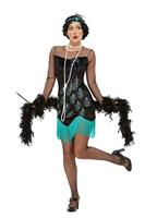 Jaren 20 flapper kostuum pauw - thumbnail