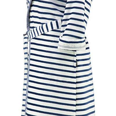 Cawö Cawö Dames Badjas met Capuchon 6596 Navy 44