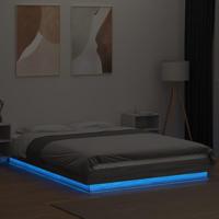 Bedframe met LED-verlichting grijs sonoma eiken 120x200 cm - thumbnail
