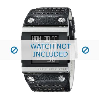 Horlogeband Armani AX1066 Leder Zwart 36mm Horlogeband Armani AX1066 Leder Zwart 36mm