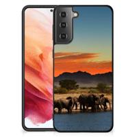 Samsung Galaxy S21 Dierenprint Telefoonhoesje Olifanten - thumbnail