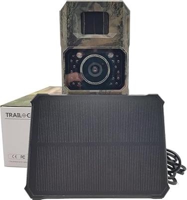 Berger & Schröter Mini 48 MP Wildcamera 48 Mpix Incl. solarlader met Li-ion accu Camouflage bruin, Zwart