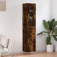 Hoge kast 34,5x34x180 cm bewerkt hout gerookt eikenkleurig - thumbnail