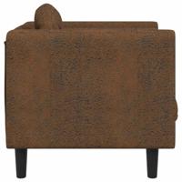 Fauteuil met kussen fluweel bruin - thumbnail