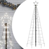 VidaXL Led-kerstboom met spikes 220 led's koud wit 180 cm - thumbnail