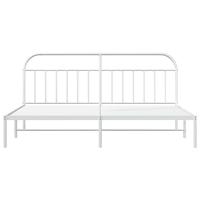 Bedframe met hoofdbord metaal wit 200x200 cm - thumbnail