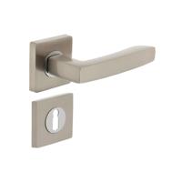Intersteel Deurkruk Dean op vierkant rozet met sleutelrozetten - nikkel mat - thumbnail