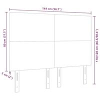LED Hoofdbord met LED-striplichten Donkergrijs 144 cm Polyester - thumbnail