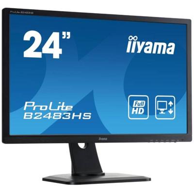 iiyama ProLite B2483HS-B1 - 24 inch - 1920x1080 - DVI - HDMI - VGA - Zwart
