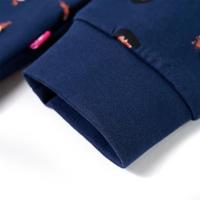 Kindervest met capuchon stippenprint 92 marineblauw - thumbnail