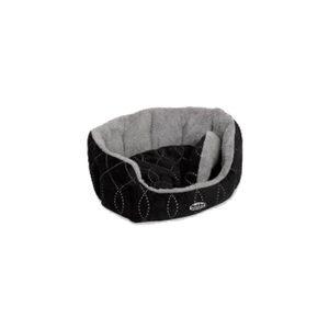 Nobby, Ovaal bed met vulling van pluche met omkeerbaar kussen, 45 x 40 x 19 cm, zwart