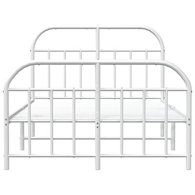 Bedframe met hoofd- en voeteneinde metaal wit 120 x 190 cm