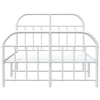Bedframe met hoofd- en voeteneinde metaal wit 120x200 cm - thumbnail