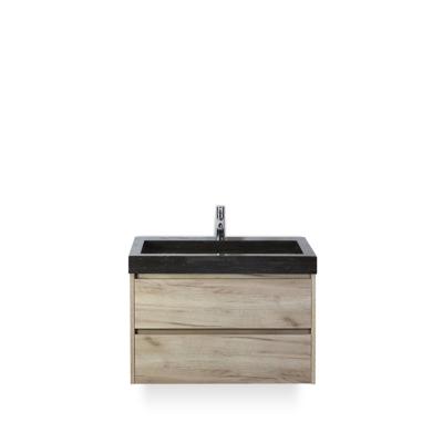 Dante Badmeubelset 80 cm - Craft Oak - Wastafel Hardsteen Wit Lucca