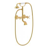 Douchemengkraan Tres Clasic 2 Kruisgreep Incl Handdouche met Steun Goud - thumbnail