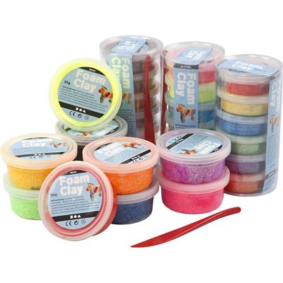 Foam Clay ®, glitter, diverse kleuren, 28 doosje/ 1 doos