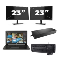 Lenovo Thinkpad L13 G3 - Intel Core i5-13e Generatie - 13 inch - 16GB RAM - 256GB SSD - Windows 11 Home + 2x 23 inch Monitor - thumbnail