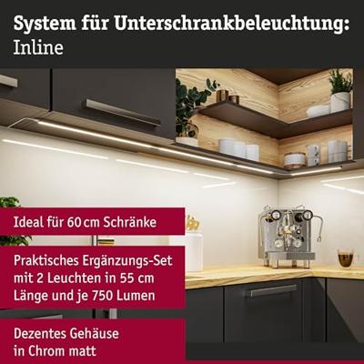 Paulmann Inline LED-onderbouwlamp uitbreidingsset 6 W Warmwit Chroom (mat) Paulmann Inline LED-onderbouwlamp uitbreidingsset 6 W Warmwit Chroom (mat)