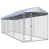 Hondenkennel voor buiten met dak 760x190x225 m - thumbnail
