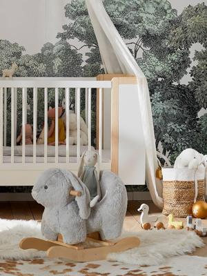 Schommelkonijn baby grijs