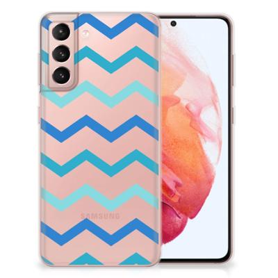 Samsung Galaxy S21 | TPU bumper | Zigzag Blauw