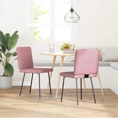 Eetkamerstoelen 2 st fluweel roze