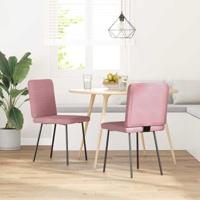 Eetkamerstoelen 2 st fluweel roze - thumbnail