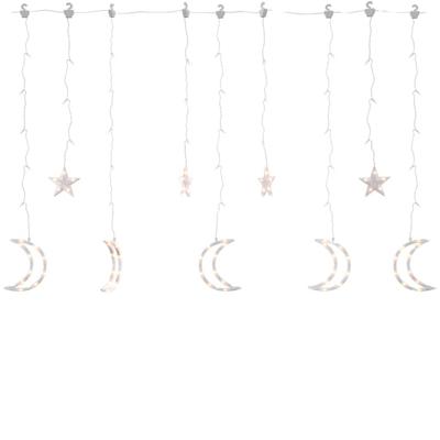 VidaXL Lichtslinger ster en maan afstandsbediening 138 led&apos;s warmwit