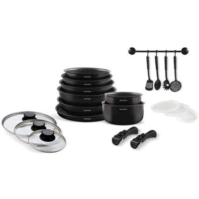 Inductiekookset - Arthur Martin - AM558 - Aluminium - 20-delig - Afneembare handgreep - Alle kookplaten inclusief inductie Inductiekookset - Arthur Martin - AM558 - Aluminium - 20-delig - Afneembare handgreep - Alle kookplaten inclusief inductie