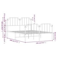 Bedframe met hoofd- en voeteneindemetaal wit 140x190 cm - thumbnail