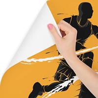 Fotobehang - Dribbelende Basketbal Speler, 11 maten, premium print, incl behanglijm - thumbnail