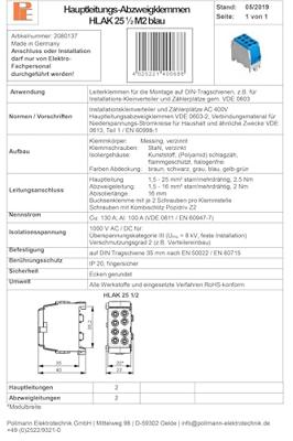 Pollmann Elektrotechnik 2080137 2080137 Aftakklem Flexibel: - Massief: - Aantal polen: 1 1 stuk(s)