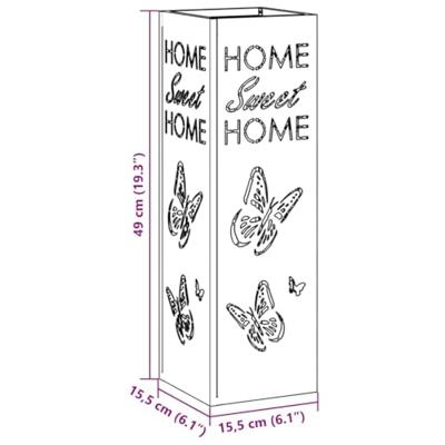 VidaXL Paraplu standaard met opslag wit 15,5 x 15,5 x 49 cm metaal