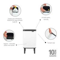 Brabantia Bo hi afvalemmer 4 liter met kunststof binnenemmer white - thumbnail
