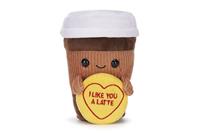 Love Hearts Koffiebeker knuffel - I like you a latte - 18 cm - thumbnail