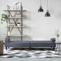 Slaapbank met armleuningen fluweel donkergrijs - thumbnail