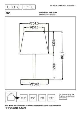 Lucide RIO - Oplaadbare Tafellamp Binnen/Buiten - Accu/Batterij - Ø 15,5 cm - LED Dimb. - 1x1,8W 3000K - IP44 - RGB - Multicolor Lucide RIO - Oplaadbare Tafellamp Binnen/Buiten - Accu/Batterij - Ø 15,5 cm - LED Dimb. - 1x1,8W 3000K - IP44 - RGB - Multicolor