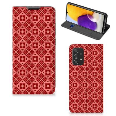 Samsung Galaxy A72 (5G/4G) | Hoesje met Magneet | Batik Rood Samsung Galaxy A72 (5G/4G) | Hoesje met Magneet | Batik Rood