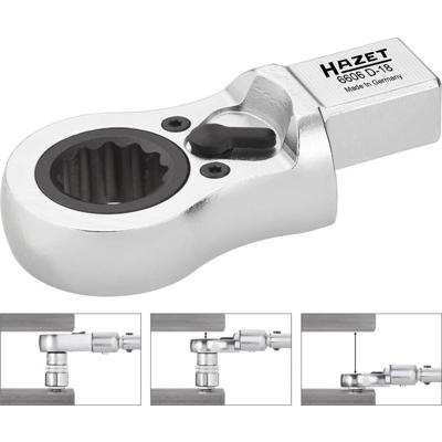 HAZET Insteek-ratel-ringsleutel 6606D-16 · 14 x 18 mm insteekvierkant massief · Buitentwaalfkant profiel · SW 16 mm