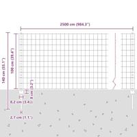 VidaXL Hek met paal groen 1 x 25 m staal en pvc - thumbnail