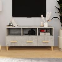 Tv-meubel 102x36x50 cm bewerkt hout betongrijs - thumbnail