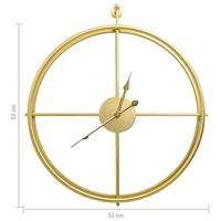 VidaXL Wandklok 52 cm ijzer goudkleurig - thumbnail