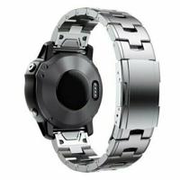 By Qubix - Titanium schakelband - Zilver - Compatible met Garmin Fenix 8-47mm - Compatible Garmin bandje - Bandbreedte: 22mm - thumbnail