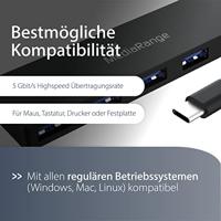 MediaRange MRCS508 USB-C (USB 3.2 Gen 2) multiport hub 4 poorten Zwart - thumbnail