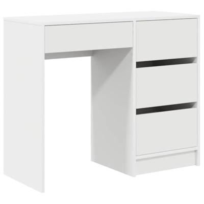 Bureau met lade met plank Wit 90 x 37,5 x 75 cm Bewerkt hout - thumbnail