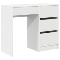 Bureau met lade met plank Wit 90 x 37,5 x 75 cm Bewerkt hout - thumbnail