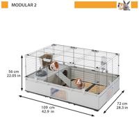 FERPLAST Modular 2 - kooi voor konijn en cavia domestica - 109 x 72 x 56cm - thumbnail
